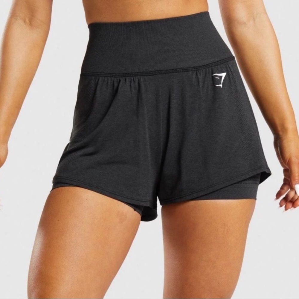 Gymshark Vital Seamless 2.0 2-in-1 Shorts - Black Marl